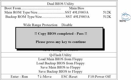 한국어 3. BIOS 를업데이트하기위해 Y 키를누르십시오. 이어서 BIOS 업데이트가시작됩니다. BIOS 업데이트과정이표시됩니다.
