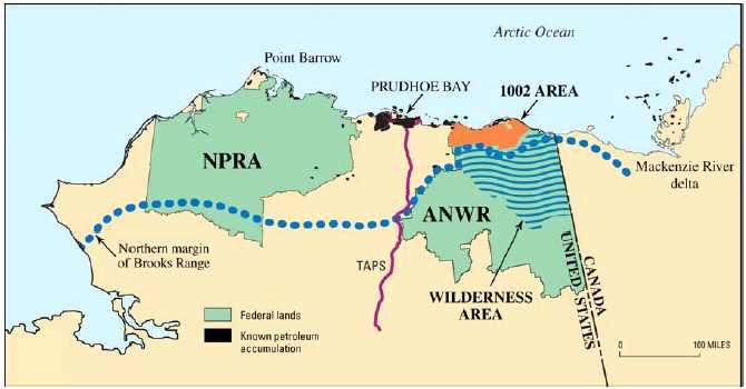 [ 그림 2-8] 미국알래스카석유 가스매장지역 자료 : EIA(2008), "Analysis of Crude Oil Production in the Arctic National Wildlife Refuge", Arctic Alaska 매장지역에위치해있는 Prudhoe Bay 유전은 Alaska North Slope지역에서가장큰유전이다.