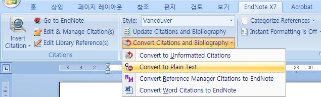 and Bibliography Convert to Plain Text