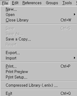 -. EndNote Library 만들기 File New