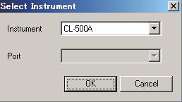 측정화면 2. 기종설정 (1)Excel 의 애드인 (Add-Ins) 메뉴안에있는 CL-S10w 를선택하고 Select Instrument 를클릭하여기종선택화면을엽니다.