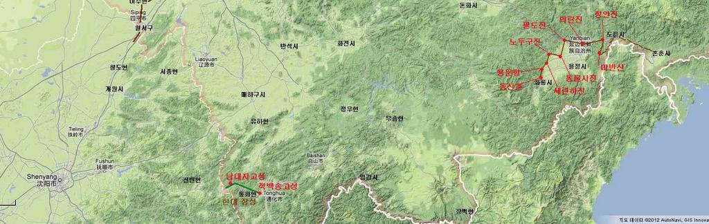 강동구간은 寧安市 江東鄕 江東林場 남부 산지에 분포하는데 전체적으로 동남방향에서 서북방향으로 이어진다. 동쪽 끝은 영안시 江南鄕 永泉村 동남쪽 6.8km의 산 정상이고 서쪽 끝은 강남향 缸窯村 서남쪽 1.8km의 목단강 우안 강 그림 4. 길림성 소재 중국장성유적 분포지도. 흑룡강성 촌을 지난다. 경박호구간은 영안시 鏡泊鄕 江山嬌林場 북부 산지에 위치한다.