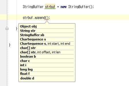 3. 주요기능 3.4 Code Completion 기능 (2/2) Shift+Ctrl+Enter 를사용하는경우누락된 parenthese, bracket, brace 등이자동으로완성된다.