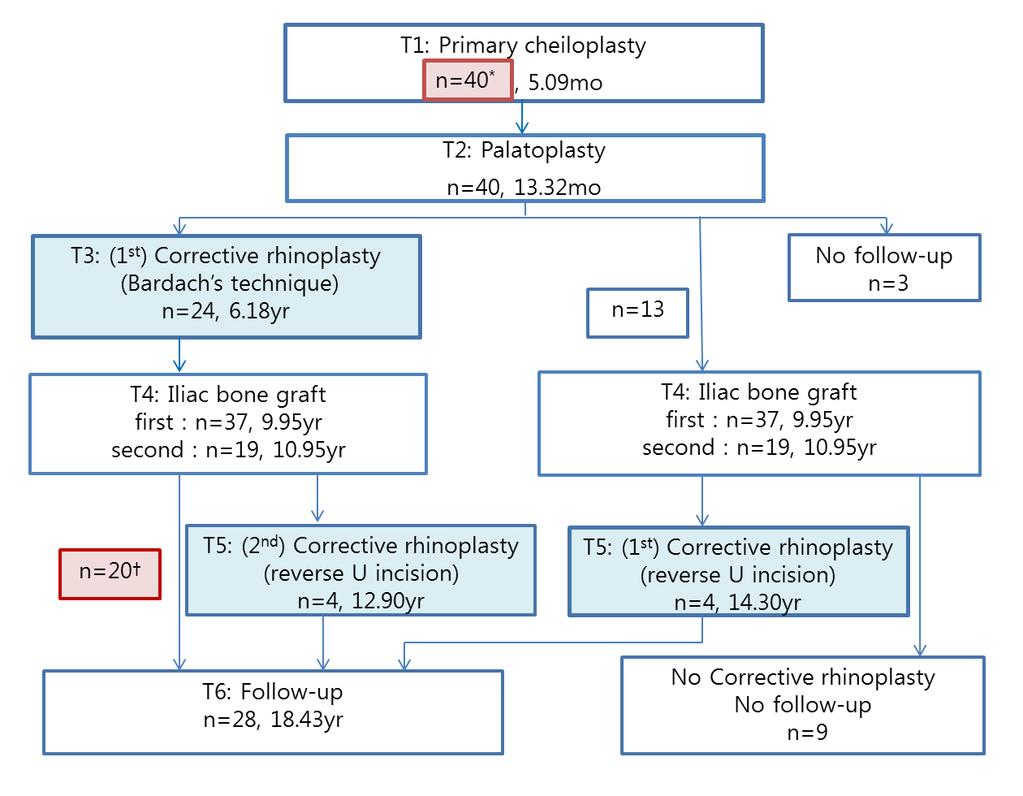 Figure 3. Treatment algorithm and demographic data of patients with bilateral cleft lip and palate.
