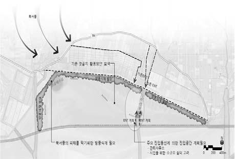 새만금농업용지에공급해야할총교목수량은 2,612 천주이며, 관목수량은 582 천주이나, 시험연구에서도출된간척지활착률을고려하여식재할묘목수량은교목 3,730 천주관목 831 천주로검토되었다. 50 그림 9.