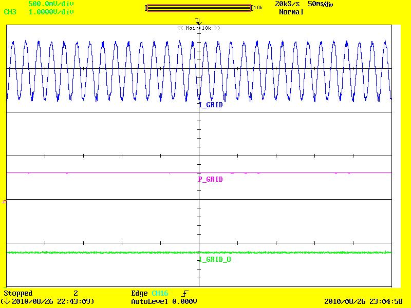 7.0V/div MID 360 (c) 교류연계장치전력, 배터리컨버터전력, DC 그리드전압 전압 그림 12