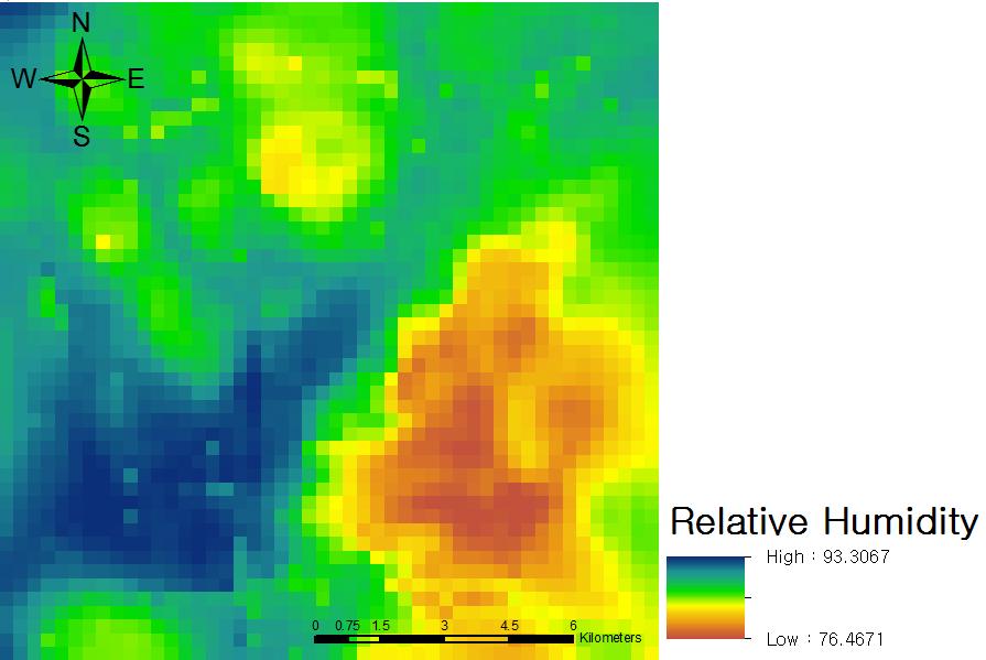 (b) Mean relative humidity