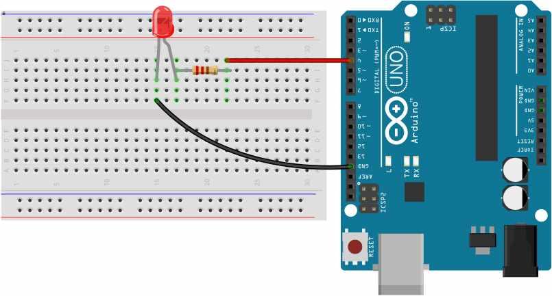 digitalwrite(ledpin4, LOW); // 1 초대기 delay(1000); 3.2 식별자와데이터타입 우리는앞에서 Fritzing을이용해회로구성도를작성하고그회로구성도에따라브레드보드에전자회로를구성하여아두이두보드와연동하는 LED 점멸테스트를해보았다.