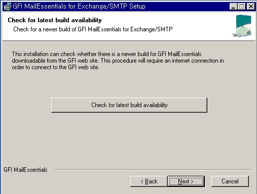 2.2 최신버전확인 GFI MailEssentials 의 최신버전은 Windows Server 2000 을지원하지 않는다.
