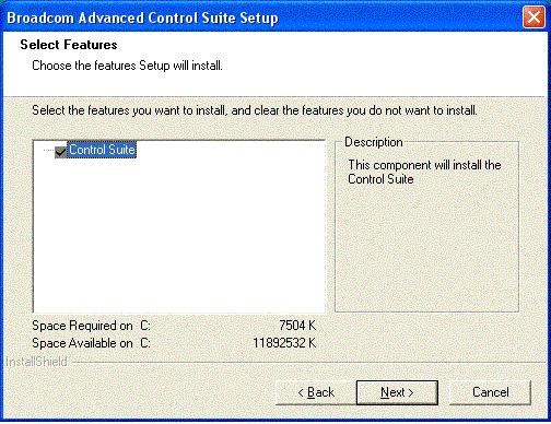 5. Control Suite 옵션을선택하고 ( 기본적으로선택되어있음 ) Next 를눌러 Control Suite 를설치합니다.