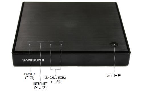 제품외관및각부의명칭 < 전면 > 구분표시내용동작상태내용 POWER 전원 켜짐전원켜짐. 꺼짐전원꺼짐. 켜짐 INTERNET 포트에인터넷회선이연결됨. INTERNET 인터넷 점멸인터넷을사용중임. 꺼짐 INTERNET 포트에인터넷회선이연결되지않았거나인터넷연결이끊김. 켜짐 2.4GHz 무선이동작함. 2.4GHz 2.4GHz 무선 점멸 2.