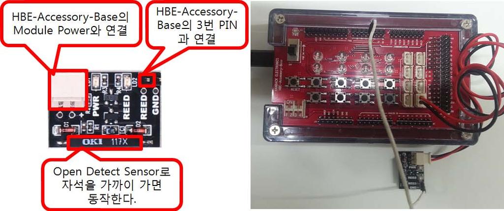 그림 2-6-2 Open Detect Sensor 연결 2-6-2 Open Detect Sensor Port 구성표 다음표는 Open Detect Sensor 연결에대한 Port 구성표이며, 표와같이연결되어있다.