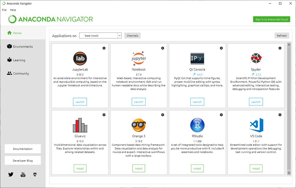Anaconda Navigator 데이터처리프로그래밍 (Data