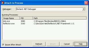 Delphi 2005 Run Attach, Delphi 2005 NET, CLR (common language runtime) Win32,