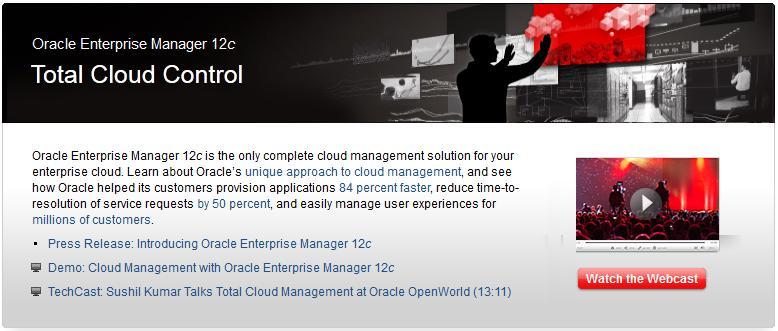 2. Oracle EM Cloud Control 2011 년 10 월 2 ~ 6 일에열린 Oracle Open World 당시발표된제품으로써이전버전 (11g) 과많은 부분이달라졌으며, 제품명도 g(grid) 에서 c(cloud) 로변경됨에따라향후 Oracle 이지향하는 방향성을보여주는첫번째제품이다.