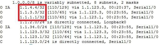 OSPF Loopback Network Loopback Interface 에설정된 IP 주소는실제서브넷길이와상관없이 OSPF 에서 Host route 로 광고된다. * R2 의라우팅테이블 루프백네트워크를호스트루트로광고해도 OSPF 동작에는문제가없지만, 원래의서브넷길이를 가짂네트워크로광고하는방법은아래와같다.