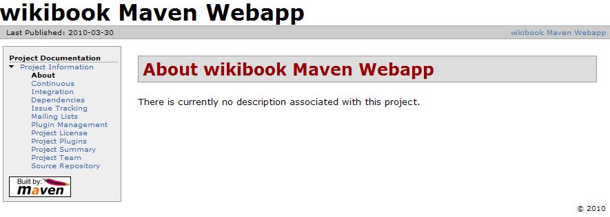 Maven Chapter4 Page 7 그림 4-2 위키북프로젝트에서 site 페이즈를통하여생성한문서사이트 4.2 메이븐페이즈와플러그인 메이븐에서제공하는모든기능은플러그인을기반으로동작한다. 메이븐페이즈또한메이븐플러그인을 통하여실질적인작업이실행된다. 따라서메이븐페이즈가실행되는과정을이해하기위하여먼저메이븐 플러그인에대하여이해해야한다. 4.2.1 메이븐플러그인 메이븐에서사용하고자하는플러그인이있다면메이븐설정파일에다음과같이설정한다.