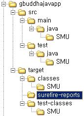 junit 의단위테스트클래스를이용하여 target\classes 에위치한구현클래스를테스트