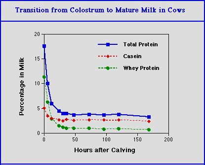 The process of macromolecular absorption is initially high at the first suckling, then declines gradually.