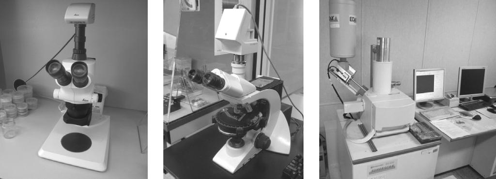 J. Korean Soc. Environ. Eng. 373 Fig. 2. Stereoscopic Microscope, Polarized light microscope, Scanning light.