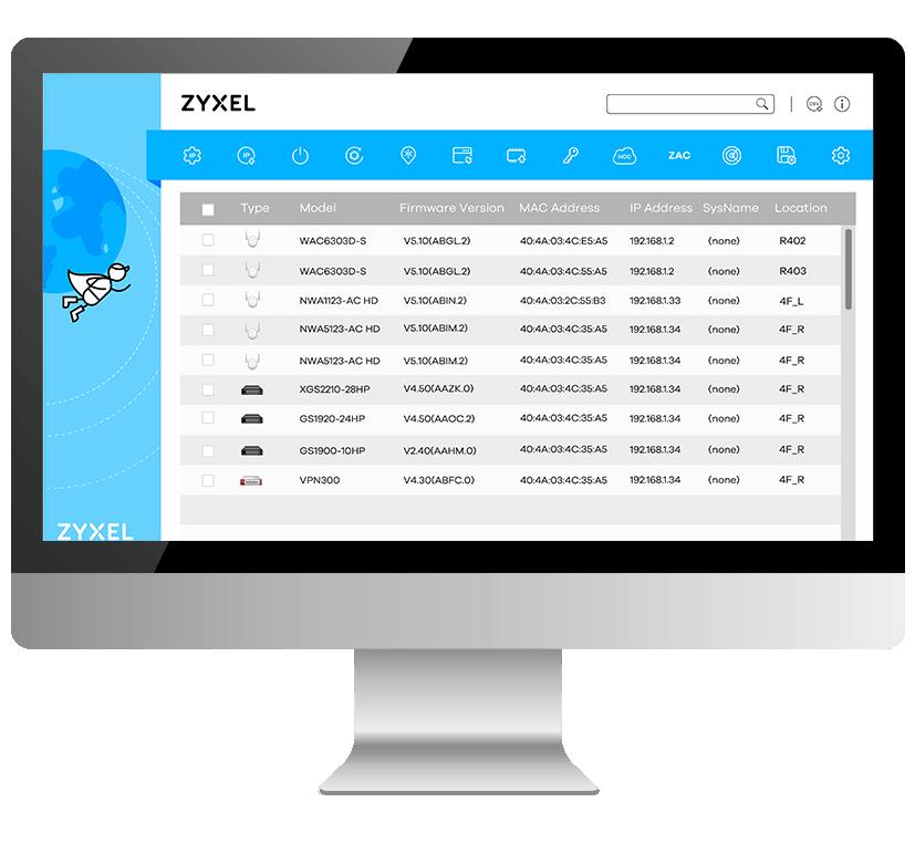 ZyXEL One etwork - 네트워크 통합 관리 솔루션 ZO Utility ZyXEL 스위치, AP, USG, 에 대한 통합 검색 및 설정 유틸리티 AP Controller Technology ZyWALL Firewall Gateway 에서 ZyXEL 무선AP 관리할 수 있는 AP Controller 기능 탑재 ZyXEL Smart Connect