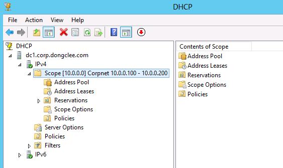 Windows Assessment and Deployment Kit 을위한 DHCP 서버준비 본데모환경에서 Windows Assessment and Deployment Kit 의 WDS 구성요소를설치하기위하 여,