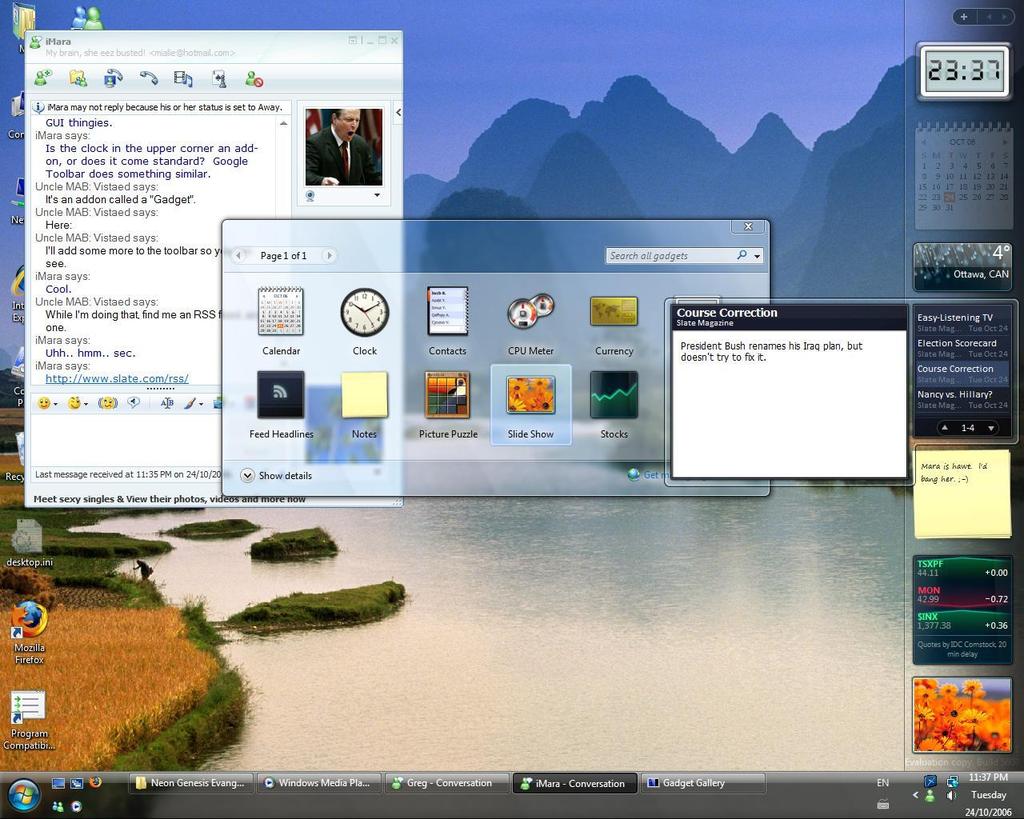 2.1. 해외위젯시장혂황 데스크탑위젯 Windows Vista Sidebar (http://vista.gallery.