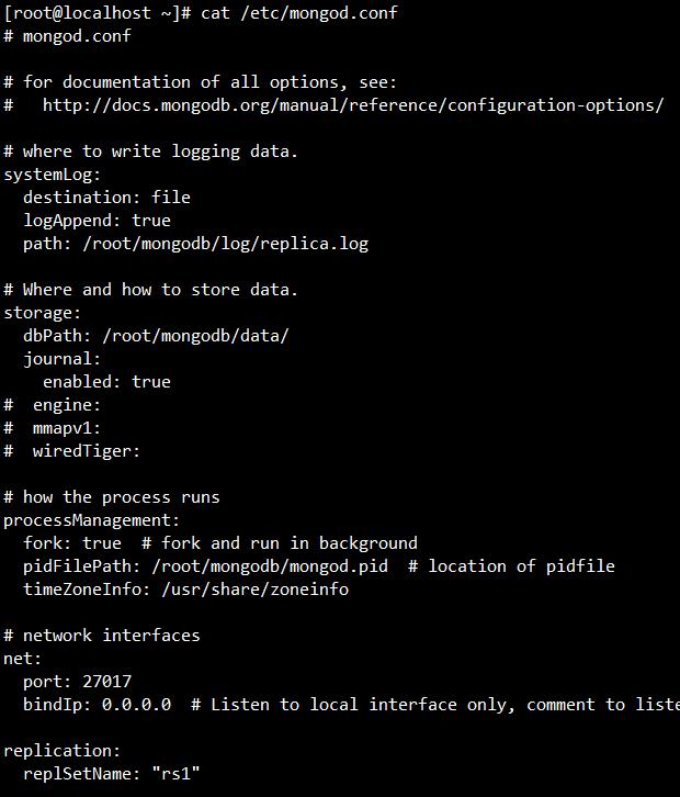 6. 활용예제 6.2.2 config file 생성 config file 생성 - replica set 으로구성하기위해서설정파일생성 - root 계정에서실행 systemlog: destination: file logappend: true path: /root/mongodb/log/replica.
