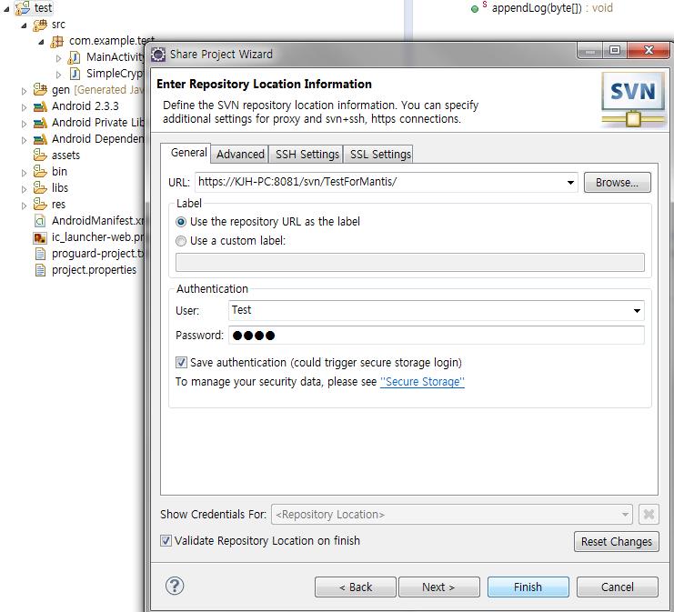 Integration with SVN [13/17] Eclipse Project Sharing Visual SVN