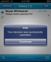 Mobile workflow Description Retail managers can assign tasks and perform workflow approvals with their mobile devices.