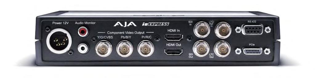 Io Express 연결 헤드폰볼륨 헤드폰출력 전원 ON/OFF HDMI 입력 HD/SD-SDI 입력 LTC Reference 입력 RS-422 업계표준 4-pin XLR 전원 ( 배터리전원또는 AC 아답타사용 ) 아날로그오디오출력 Y 커넥터의컴포지트출력을포함하는