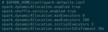 Spark Standalone 에서의 Dynamic Resource Allocation 단위는 수 : 총 cores 수 (--total-executor-cores, spark.cores.max), 당 cores 수 (--executor-cores) 에의존 아무작업도없을때 최초리소스할당 (spark.