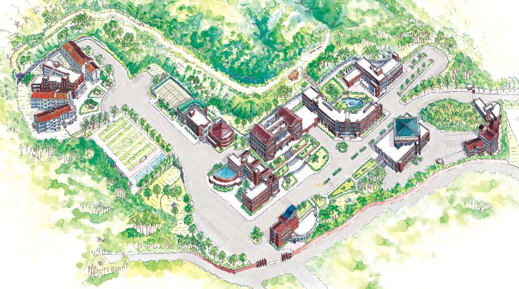 ❶ 행정동 Administration Building ❷ 강당 Auditorium ❸ 도서관 Library ❹ 강의동 Lecture Building ❺ 음악동 Music Building ❻ 복지관 Student Welfare Center ❼ 생활관 A동 Residential Hall(A) ❽ 생활관 B동 Residential Hall(B) ❾ 생활관 C동