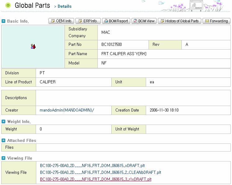 PLM- 해외 ERP Interface OEM