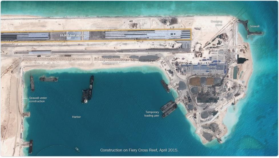 DoD, Asia-Pacific Maritime Security Strategy, Aug. 2015) 서사군도 (Woody Island) 에는地對空미사일배치 (2016.