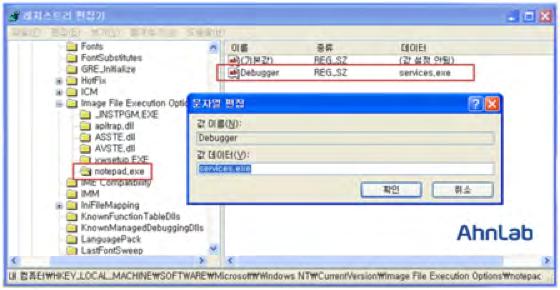 exe의중간에 0x300 바이트 (Byte) 를자신의코드로덮어쓴다. 여기서덮어쓰여진코드는자신파일 (Services. exe) 에서스미서드로퍼 (Dropper) 가생성해놓은 EA(Extended Attributes) 데이터를읽는역할을수행한다.