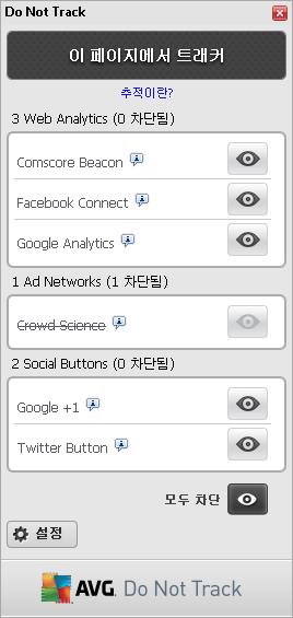 8. AVG Do Not Track AVG Do Not Track은 사용자의 온라인 활동에 관한 데이터를 수집하는 웹사이트를 식별할 수 있도록 도와줍니 다.