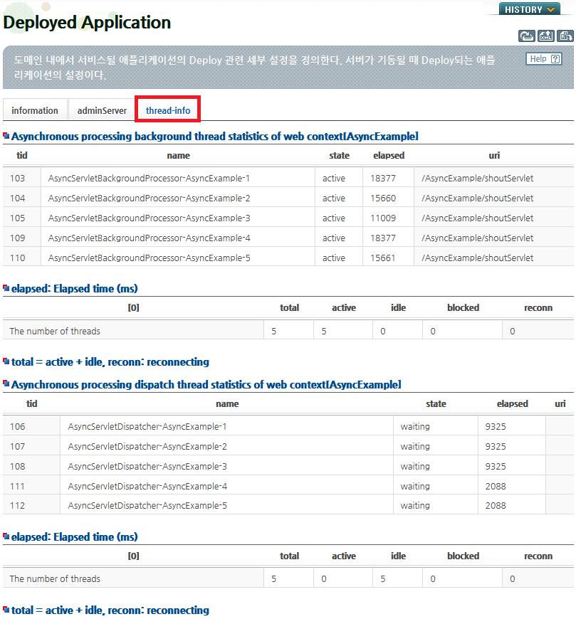 WebAdmin 사용 WebAdmin을사용한웹컨텍스트의 Thread 정보조회방법은다음과같다. 1. [Applications] 메뉴를선택하면조회되는애플리케이션목록에서웹애플리케이션의 ID를클릭한다.