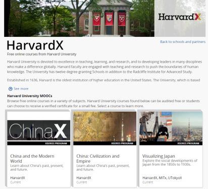 교육자료무상공개원칙에힘입어 2012 년부터 Stanford, MIT, Harvard