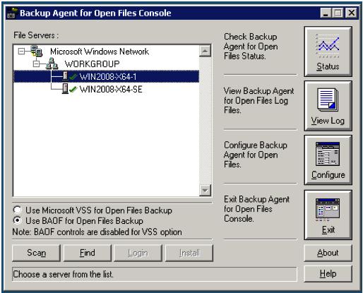 애플리케이션백업및복구 Arcserve Backup for Open File Windows Open 파일의정합성백업및복구 Open File Engine 또는 VSS 선택적적용 VSS Writer