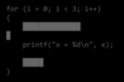 dummy(); y = 456을 3번출력 반복문의블록안에선언된지역변수 반복문이수행되는횟수만큼생성되고소멸된다 for (i = 0; i < 3; i++)