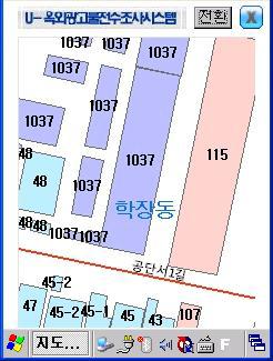 16. PDA 메뉴얼 16.19. 새주소지도검색 새주소지도를검색하는화면입니다 다음건물전수조사시새주소의태그가유실되어조사가불가할경우버튼을클릭하여옆건물의새주소를검색합니다. 15.20.