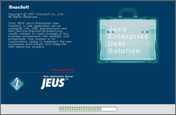 6.2. 설치 본절은설치툴을사용하여 Microsoft Windows 환경 (Windows 2000/2003/XP,Vista) 에서 JEUS 를설치하 는방법을설명한다. 참고 UNIX 콘솔모드환경과는달리, Windows 환경에서 JEUS 설치할때커맨드라인툴은제공하지않 는다.