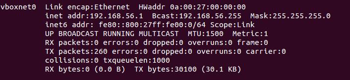 3.3 Virtualbox host-only 전용 interface 생성및확인 - Guest PC와통신할때 host-only 설정으로사용하기위하여 vboxnet0 생성 cuckoo@ubuntu:~$ sudo vboxmanage hostonlyif create cuckoo@ubuntu:~$ sudo vboxmanage hostonlyif ipconfig