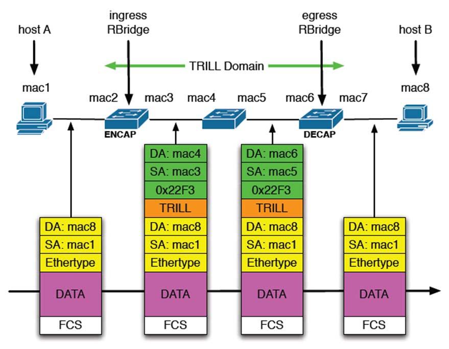 Part 2. 과제수행내용 02. Flattened Network _ TRILL What is TRILL? TRILL is a new protocol to perform Layer 2 customer bridging with IS-IS link state routing.