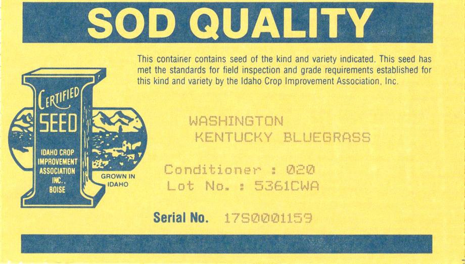오리건주의뗏장용종자기관은별도로오리건주립농무부 (Oregon State Department of Agriculture: OSDA) 에서하며 (Oregon Seed Certification Service, 2007), 워싱턴과아이다호는보급종을보증하는 WSDA, ICIA에서뗏장용종자도보증한다. 3개주의규정은같다.