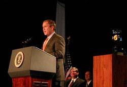 Photos from 2000 Baldrige Award Ceremony In a ceremony on April 6, 2001, President George W. Bush and Transportation Secretary Norman Y.