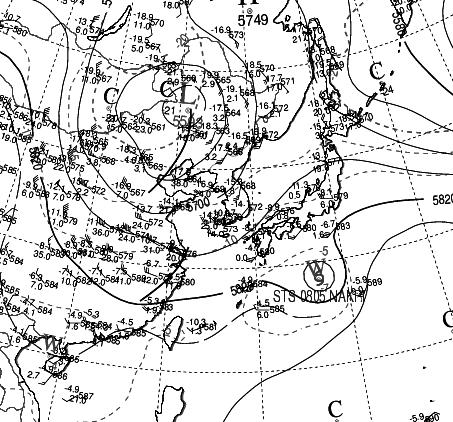 Synoptic charts for synoptic flow convergence type.