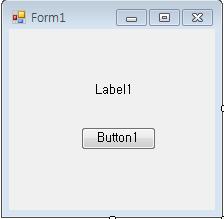 실습 폼디자인 버튼을클릭하면문자열이보이게하는프로그램작성 폼에두개의컨트롤을배치