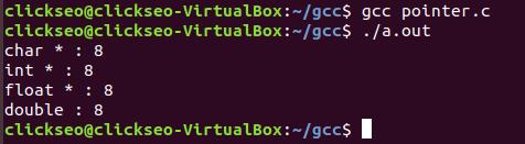포인터변수선언및초기화 (5/5) 예제 3-2 : 포인터변수의메모리크기 GCC(GNU Compiler Collection) #include <stdio.